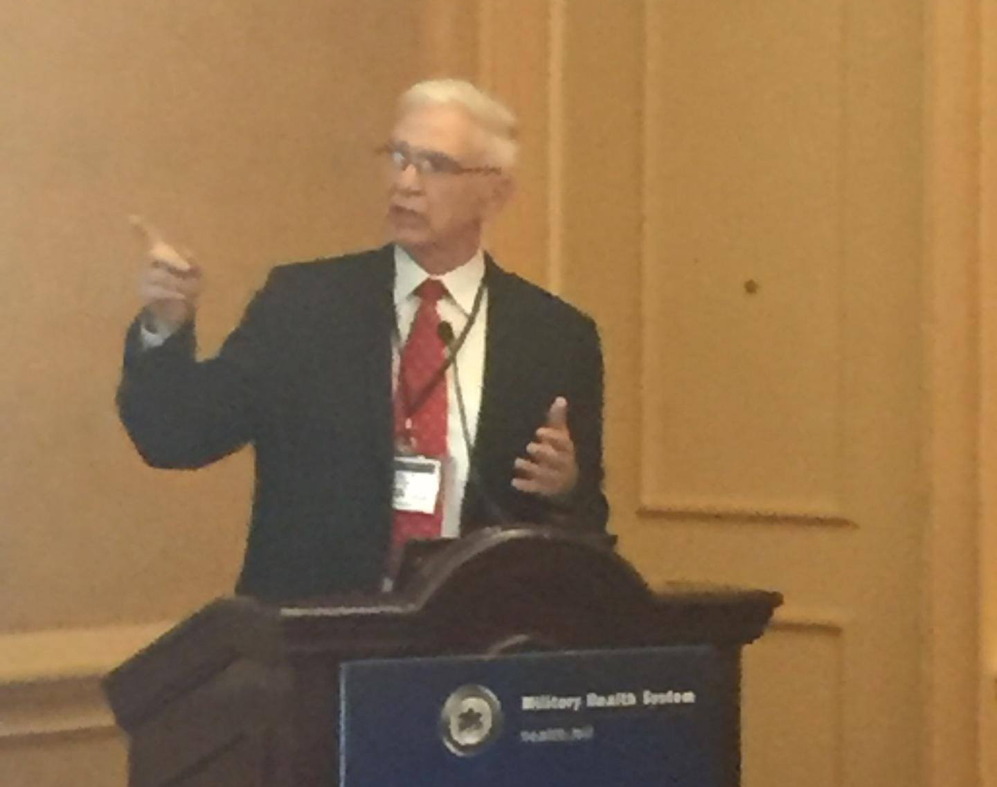 Dr. Gary Gilbert, Program Manager for Medical Intelligent Systems giving his presentation entitled “The Virtual Lab: New Medical Science & Technology Research Task Areas in Medical Intelligent Systems Require Paradigm Shift,” coauthored by TATRC’s Mr. Nathan Fisher!