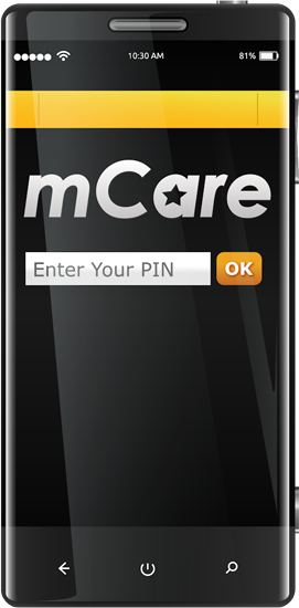 mCare on a mobile phone