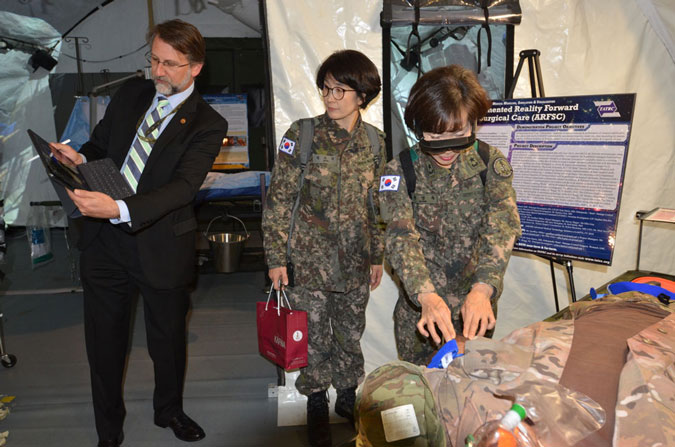 Mr. Geoff Miller, TATRC’s MMSV Lab Manager, provides a hands on look at current research being done in Simulation.