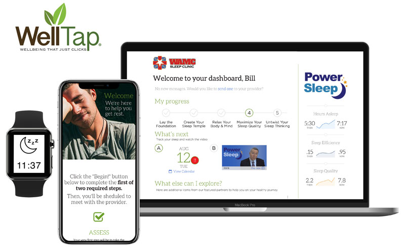 Mobile sleep management platform delivers evidence-based sleep treatments that can be supported remotely, enabling a joint service solution. The system pictured has demonstrated utility in the Womack Army Medical Center Sleep Disorders Clinic. Future efforts seek to tailor and implement the system in non-specialty settings. 