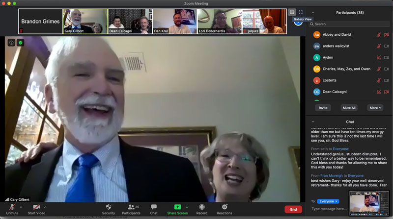 Dr. Gary Gilbert, and wife Dr. Trinka Coster, celebrated the occasion with more than 90 attendees!
