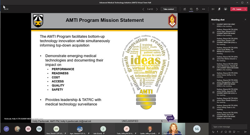 Screen of AMTI's Powerpoint presentation