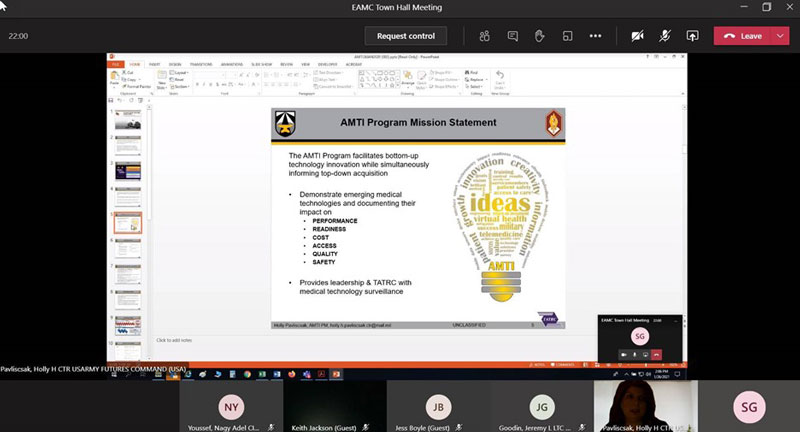 Screen captures from AMTI's Virtual Town Halls