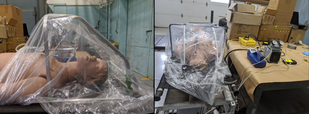 Figure 6. Clinical testing mockup of the collapsible operational CAMIC. Photos courtesy of Nate Fisher.