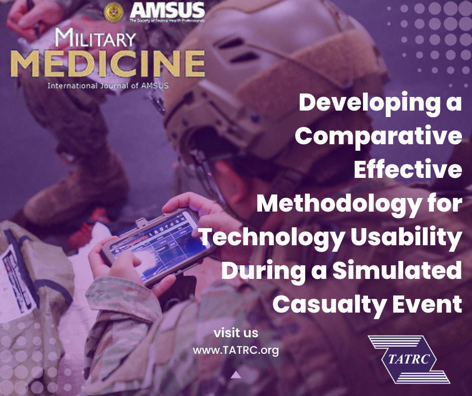News graphic of the article Developing a Comparative Effective Methodology for Technology Usability During a Simulated Casualty Event