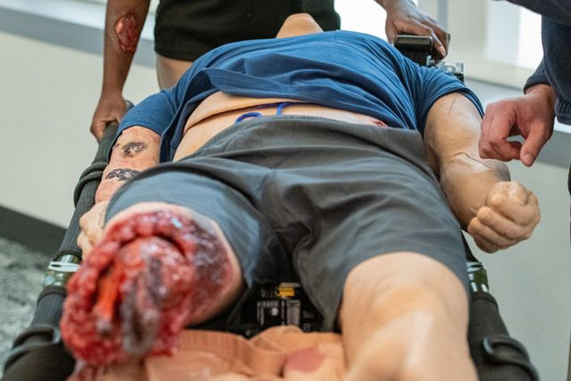 A high-fidelity manikin was on display during the simulation demonstration.