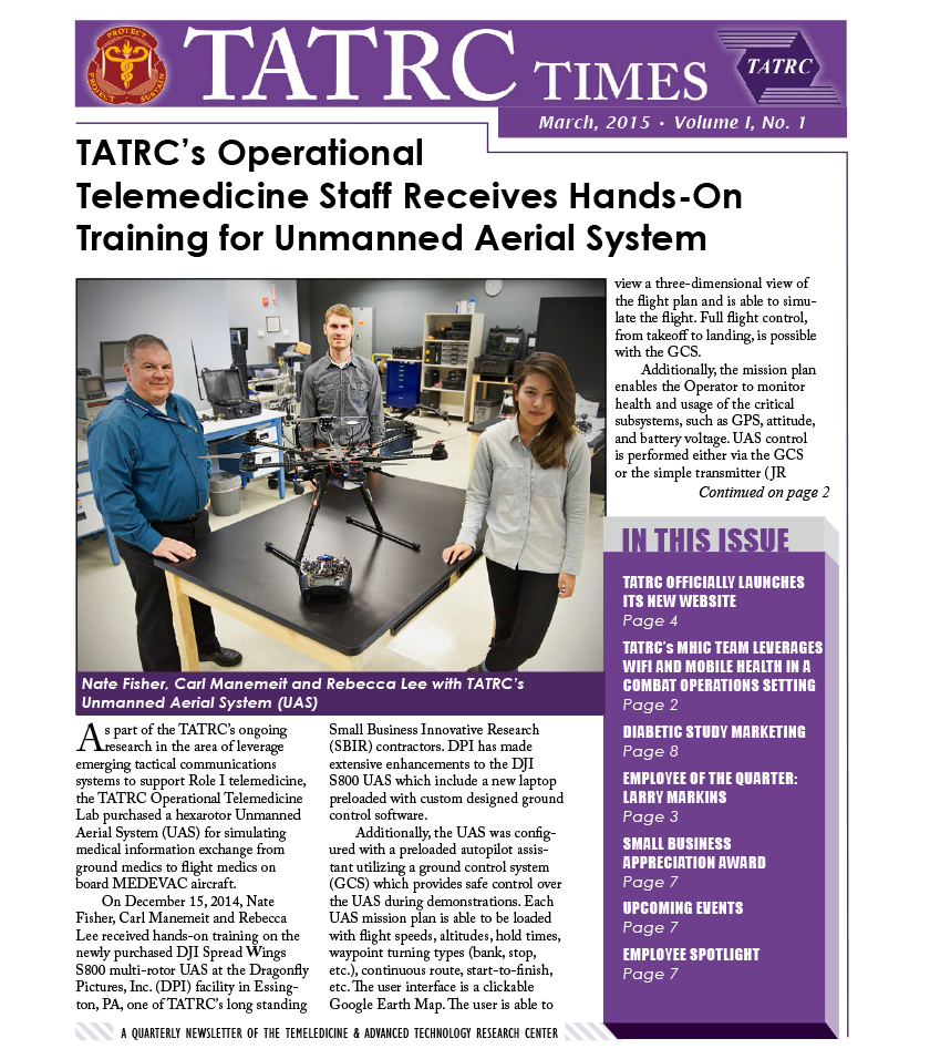 TATRC Times FY15 Quarter 2 Cover Graphic