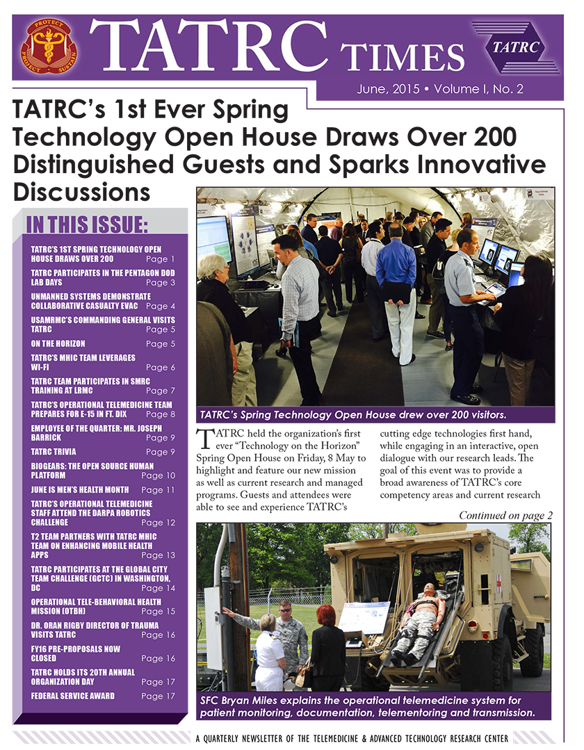TATRC Times FY15 Quarter 3 Cover Graphic
