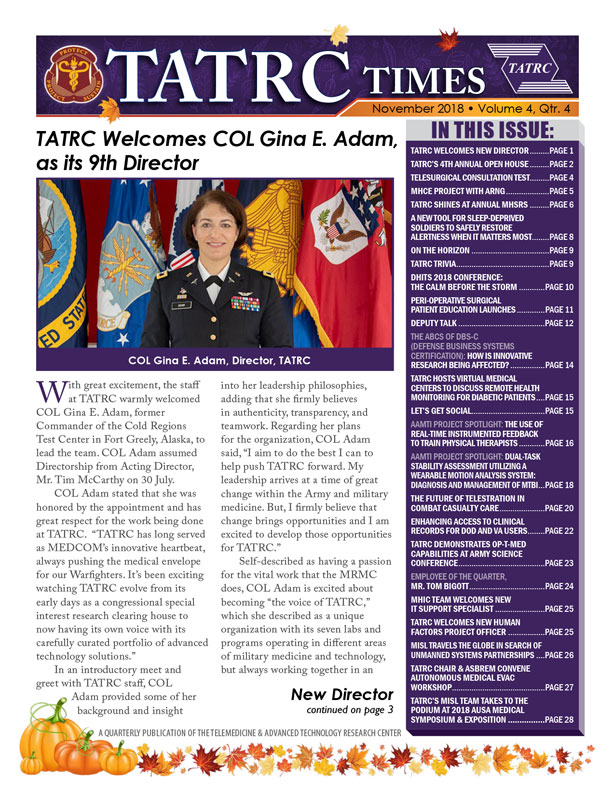 TATRC Times FY18 Quarter 4 Cover Graphic