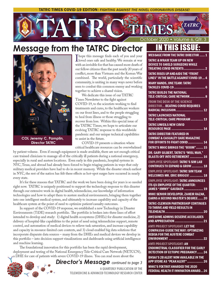 TATRC Times FY20 Quarter 3 Cover Graphic