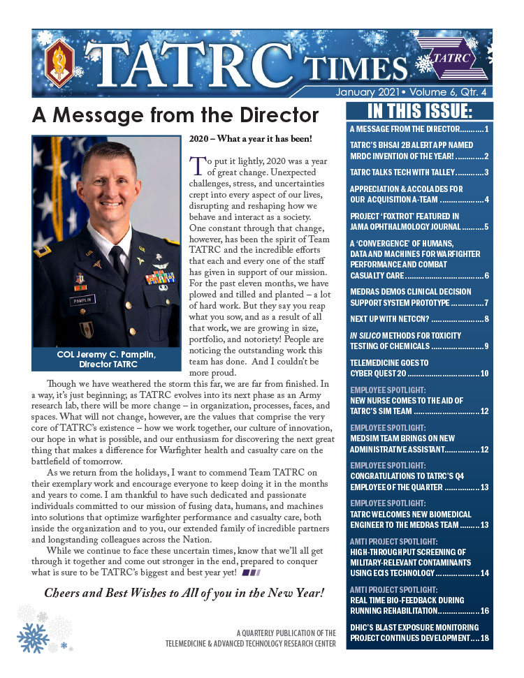 TATRC Times FY20 Quarter 4 Cover Graphic
